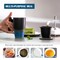 Tomotime Ceramic Tea Cup with Infuser and Lid Tea Mugs Wooden Handle 400ml/13.5oz Black cyan